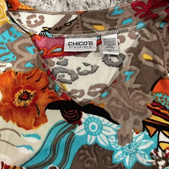 Chico's Travelers Multicolor Women's Top Size 3 (XL) JUST REDUCED!!!! - Picture 6 of 6